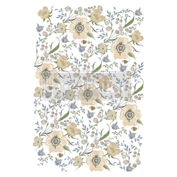 Redesign with Prima Decor Transfer ~ GOLDENROD FLORAL ~ 24” x 35” - Picture 2 of 3